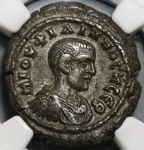 245 NGC XF Roman Egypt Alexandria Philip II Caesar Tetradrachm Zeus Bust Silvered Coin (20010301C)
