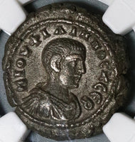 245 NGC XF Roman Egypt Alexandria Philip II Caesar Tetradrachm Zeus Bust Silvered Coin (20010301C)
