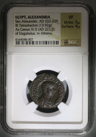 221 NGC VF Severus Alexander Roman Egypt Rare Caesar Tetradrachm Athena R3 (21091004C)