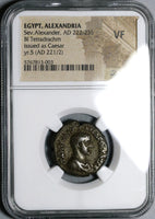 221 NGC VF Severus Alexander Caesar Rare Tetradrachm Roman Egypt Alexandria Sarapis R5 (19112002C)