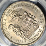 1955 PCGS MS 65 Rhodesia Nyasaland 1/2 Crown Coin POP 6/1 (21042903C)