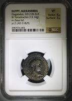 218 NGC VF Elagabalus Roman Egypt Alexandria Tetradrachm Zeus Head (21091205C)