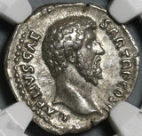 137 NGC Ch XF Aelius Caesar Denarius Concordia Rare Roman Empire (20072202C)