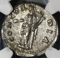 137 NGC Ch XF Aelius Caesar Denarius Concordia Rare Roman Empire (20072202C)