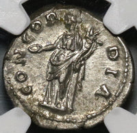 137 NGC Ch XF Aelius Caesar Denarius Concordia Rare Roman Empire (20072202C)