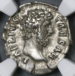 137 Aelius Caesar Denarius Felicitas Rare Roman Empire NGC Ch VF (19082003C)