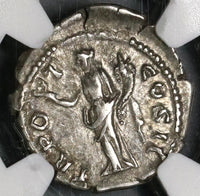 137 Aelius Caesar Denarius Felicitas Rare Roman Empire NGC Ch VF (19082003C)
