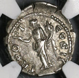 137 Aelius Caesar Denarius Felicitas Rare Roman Empire NGC Ch VF (19082003C)