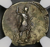 140 NGC Ch VF Antoninus Pius Roman Empire Denarius Emperor Standing (19043003C)