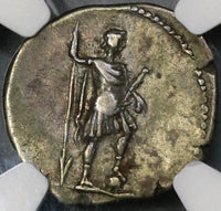 140 NGC Ch VF Antoninus Pius Roman Empire Denarius Emperor Standing (19043003C)