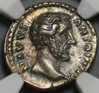 161 NGC XF Antoninus Pius Roman Empire Denarius Consecratio Eagle (20120802C)