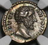 161 NGC XF Antoninus Pius Roman Empire Denarius Consecratio Eagle (20120802C)