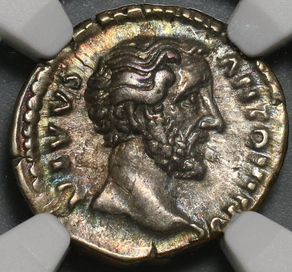 161 NGC XF Antoninus Pius Roman Empire Denarius Consecratio Eagle (20120802C)