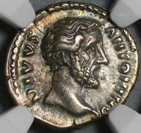 161 NGC XF Antoninus Pius Roman Empire Denarius Consecratio Eagle (20120802C)