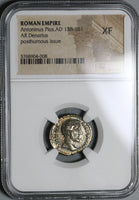 161 NGC XF Antoninus Pius Roman Empire Denarius Consecratio Eagle (20120802C)