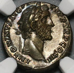 140 NGC Ch AU Antoninus Pius Roman Empire Denarius Annona Modius 5/5 (20091703C)