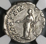 155 NGC Ch VF Antoninus Pius Roman Empire Denarius Hybrid Mint Error Pax (21090803C)