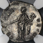 144 Antoninus Pius NGC MS Roman Empire Denarius Pax Rare Date Mint State Coin (19050302C)