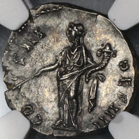 144 Antoninus Pius NGC MS Roman Empire Denarius Pax Rare Date Mint State Coin (19050302C)