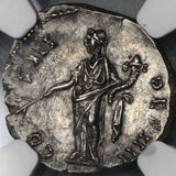 144 Antoninus Pius NGC MS Roman Empire Denarius Pax Rare Date Mint State Coin (19050302C)