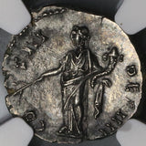 144 Antoninus Pius NGC MS Roman Empire Denarius Pax Rare Date Mint State Coin (19050302C)