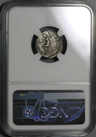 160 NGC AU Antoninus Pius Roman Empire Denarius Roma Victory Last Year (21012103C)