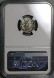 160 NGC AU Antoninus Pius Roman Empire Denarius Roma Victory Last Year (21012103C)