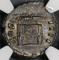 145 NGC XF Antoninus Pius Roman Empire Denarius Jupiter Thunderbolt & Throne (19010901C)