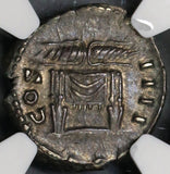 145 NGC XF Antoninus Pius Roman Empire Denarius Jupiter Thunderbolt & Throne (19010901C)