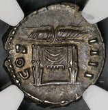 145 NGC XF Antoninus Pius Roman Empire Denarius Jupiter Thunderbolt & Throne (19010901C)