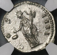 152 NGC MS Antoninus Pius Roman Empire Denarius Vesta Mint State (21120403C)