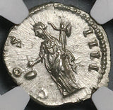 152 NGC MS Antoninus Pius Roman Empire Denarius Vesta Mint State (21120403C)