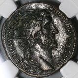 145 NGC XF Antoninus Pius Roman Empire Dupondius Mars Spear & Trophy (20052004C)