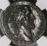 145 NGC XF Antoninus Pius Roman Empire Dupondius Mars Spear & Trophy (20052004C)