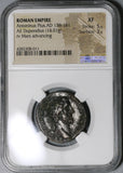 145 NGC XF Antoninus Pius Roman Empire Dupondius Mars Spear & Trophy (20052004C)