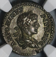 202 NGC Ch XF Caracalla Roman Empire Denarius Emperor & Plautilla Marriage Commemorative (21041305C)
