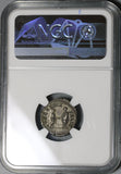 202 NGC Ch XF Caracalla Roman Empire Denarius Emperor & Plautilla Marriage Commemorative (21041305C)
