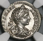 199 NGC Ch AU Caracalla Roman Empire Denarius Emperor Victory Captive Unpublished (21070804C)
