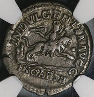 203 NGC Ch VF Caracalla Roman Empire Denarius Carthage Lion Water Pedigree (21070901C)