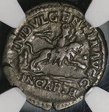 203 NGC Ch VF Caracalla Roman Empire Denarius Carthage Lion Water Pedigree (21070901C)