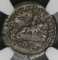 203 NGC Ch VF Caracalla Roman Empire Denarius Carthage Lion Water Pedigree (21070901C)