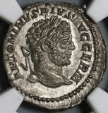 214 NGC MS Caracalla Roman Empire Denarius Liberalitas Donative Commemorative (20120901C)