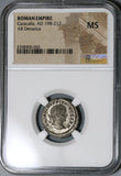214 NGC MS Caracalla Roman Empire Denarius Liberalitas Donative Commemorative (20120901C)