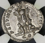 201 NGC Ch AU Caracalla Roman Empire Denarius Parthia War Laodicea Mint Commemorative with Pedigree (19040802C)