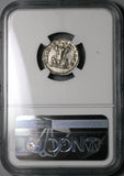 202 NGC Ch XF Caracalla Roman Empire Denarius Parthia War Trophy Captives Commemorative (22031102C)