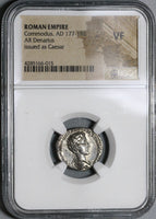 175 NGC VF Commodus Caesar Roman Empire Denarius German Defeat (19102603C)
