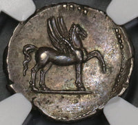 76 NGC AU Domitian Caesar Roman Empire Denarius Pegasus Pedigree (18092503C)