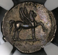 76 NGC AU Domitian Caesar Roman Empire Denarius Pegasus Pedigree (18092503C)