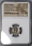 76 NGC AU Domitian Caesar Roman Empire Denarius Pegasus Pedigree (18092503C)