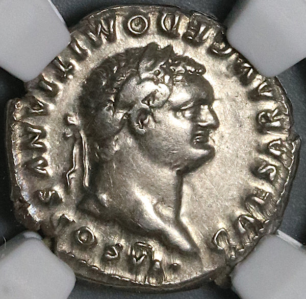 79 NGC Ch VF Domitian Denarius Roman Empire Navy Victory Legion Eagle  (22030202C)